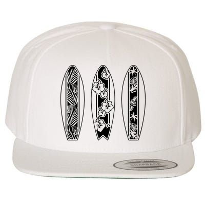 Surfing Surfboard Classic Retro Surfboarder Surfer Surf Life Wool Snapback Cap