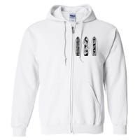 Surfing Surfboard Classic Retro Surfboarder Surfer Surf Life Full Zip Hoodie