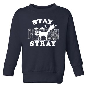 Stay Stray Cat Funny Black Cats Adventure Toddler Sweatshirt