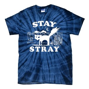 Stay Stray Cat Funny Black Cats Adventure Tie-Dye T-Shirt