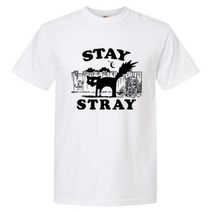 Stay Stray Cat Funny Black Cats Adventure Garment-Dyed Heavyweight T-Shirt