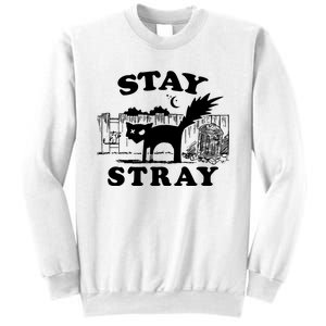 Stay Stray Cat Funny Black Cats Adventure Sweatshirt