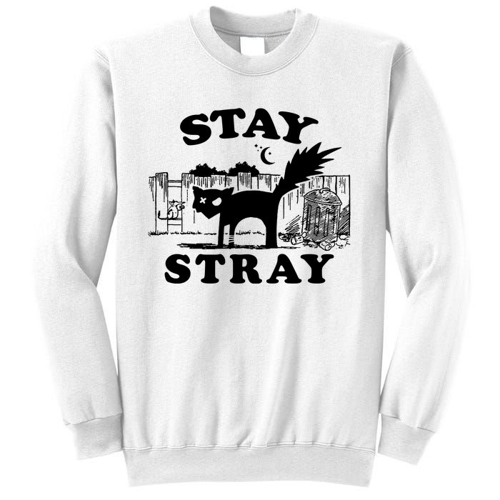 Stay Stray Cat Funny Black Cats Adventure Sweatshirt