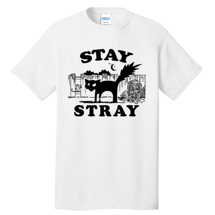 Stay Stray Cat Funny Black Cats Adventure Tall T-Shirt