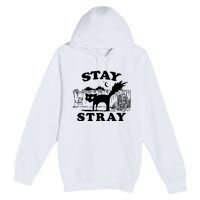 Stay Stray Cat Funny Black Cats Adventure Premium Pullover Hoodie