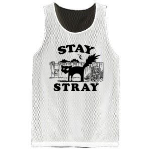 Stay Stray Cat Funny Black Cats Adventure Mesh Reversible Basketball Jersey Tank