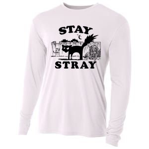 Stay Stray Cat Funny Black Cats Adventure Cooling Performance Long Sleeve Crew