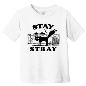 Stay Stray Cat Funny Black Cats Adventure Toddler T-Shirt