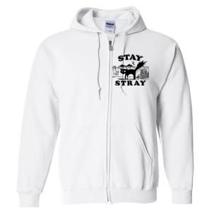 Stay Stray Cat Funny Black Cats Adventure Full Zip Hoodie