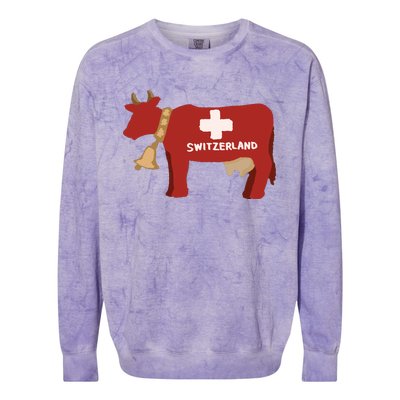 Switzerland Swiss Cow Colorblast Crewneck Sweatshirt