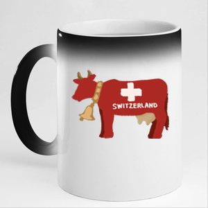 Switzerland Swiss Cow 11oz Black Color Changing Mug