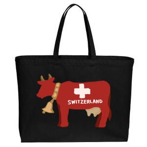 Switzerland Swiss Cow Cotton Canvas Jumbo Tote