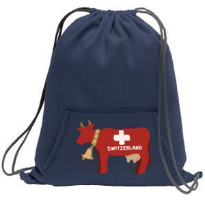 Switzerland Swiss Cow Sweatshirt Cinch Pack Bag