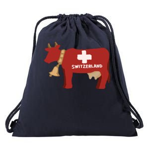 Switzerland Swiss Cow Drawstring Bag