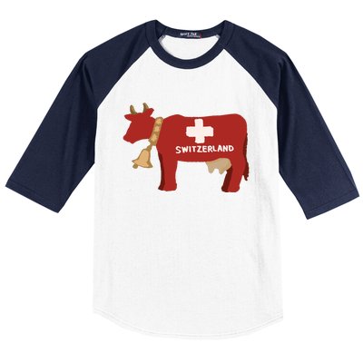 Switzerland Swiss Cow Baseball Sleeve Shirt