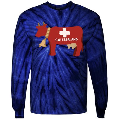 Switzerland Swiss Cow Tie-Dye Long Sleeve Shirt