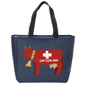 Switzerland Swiss Cow Zip Tote Bag