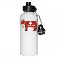 Switzerland Swiss Cow Aluminum Water Bottle