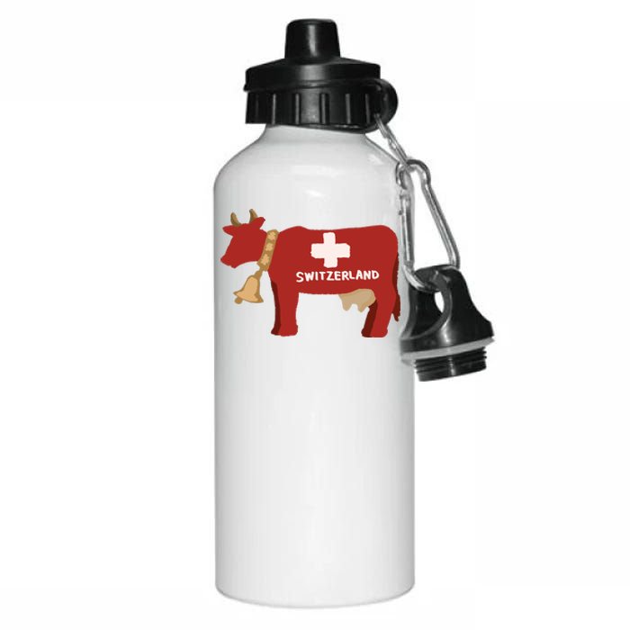 Switzerland Swiss Cow Aluminum Water Bottle