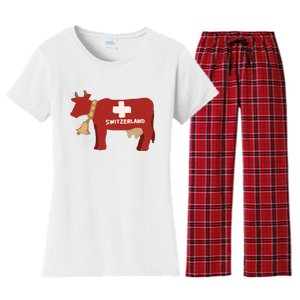 Switzerland Swiss Cow Women's Flannel Pajama Set