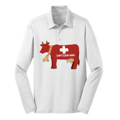 Switzerland Swiss Cow Silk Touch Performance Long Sleeve Polo