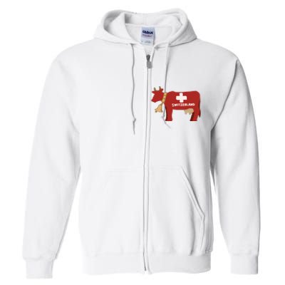 Switzerland Swiss Cow Full Zip Hoodie