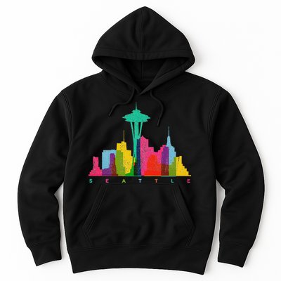 Seattle Skyline Colorful Washington Hoodie
