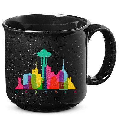 Seattle Skyline Colorful Washington 15oz Campfire Ceramic Mug