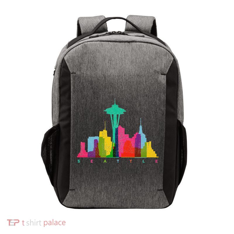 Seattle Skyline Colorful Washington Vector Backpack