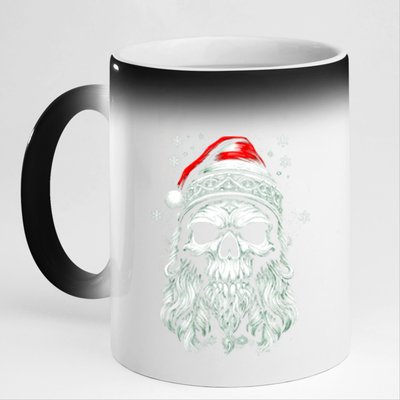 Skull/Skeleton Santa Claus Goth Horror Rock Metal Christmas Great Gift 11oz Black Color Changing Mug