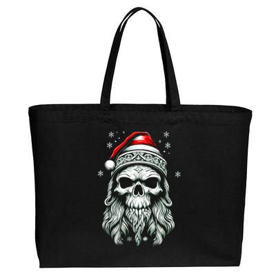 Skull/Skeleton Santa Claus Goth Horror Rock Metal Christmas Great Gift Cotton Canvas Jumbo Tote