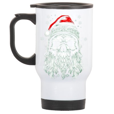 Skull/Skeleton Santa Claus Goth Horror Rock Metal Christmas Great Gift Stainless Steel Travel Mug