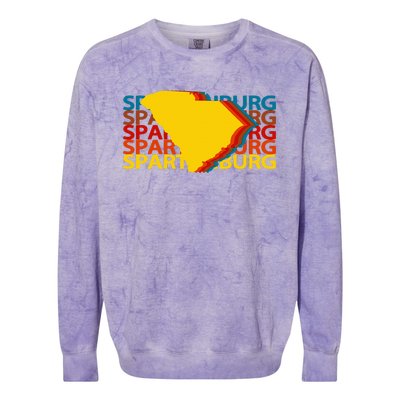 Spartanburg South Carolina Vintage Repeat Colorblast Crewneck Sweatshirt