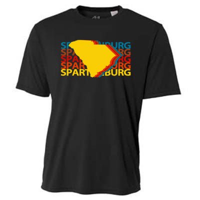 Spartanburg South Carolina Vintage Repeat Cooling Performance Crew T-Shirt