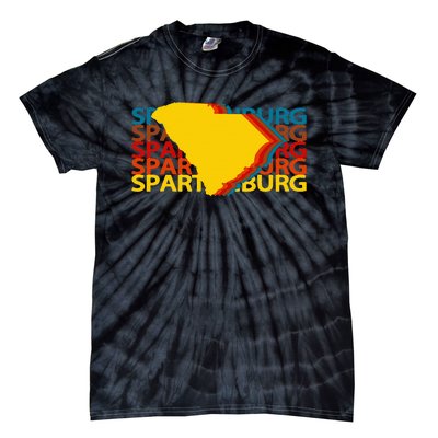 Spartanburg South Carolina Vintage Repeat Tie-Dye T-Shirt