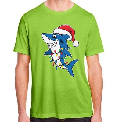 Santa Shark Christmas Lights Sharkmas Tree Xmas 2024 Adult ChromaSoft Performance T-Shirt