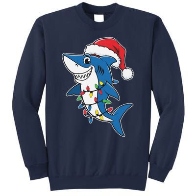 Santa Shark Christmas Lights Sharkmas Tree Xmas 2024 Sweatshirt