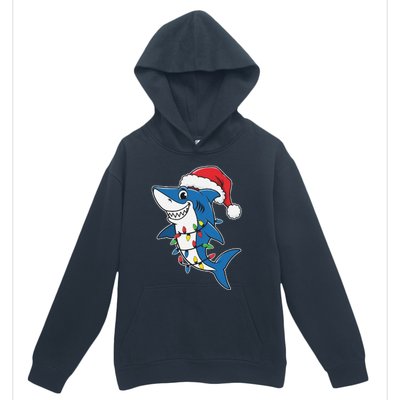 Santa Shark Christmas Lights Sharkmas Tree Xmas 2024 Urban Pullover Hoodie