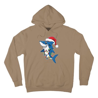 Santa Shark Christmas Lights Sharkmas Tree Xmas 2024 Hoodie