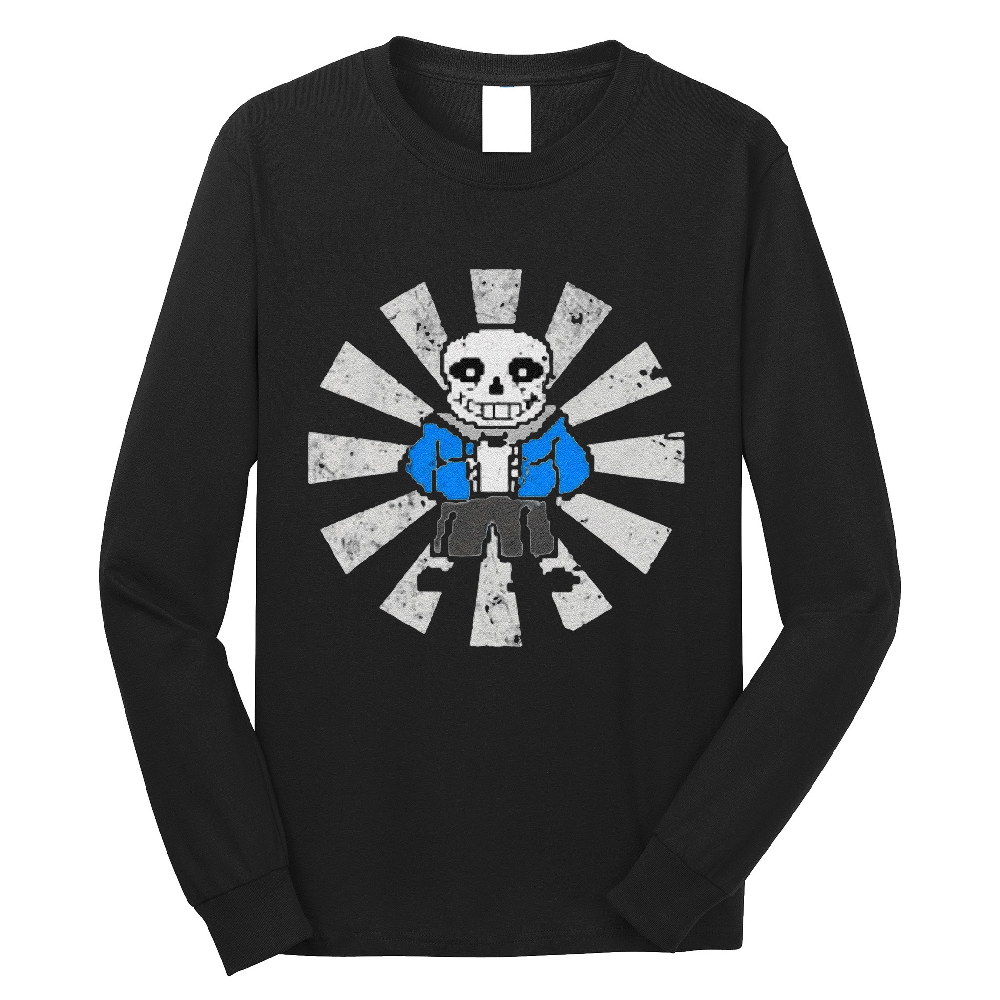 Sans Skeleton Cool Pixel Art Gift Long Sleeve Shirt