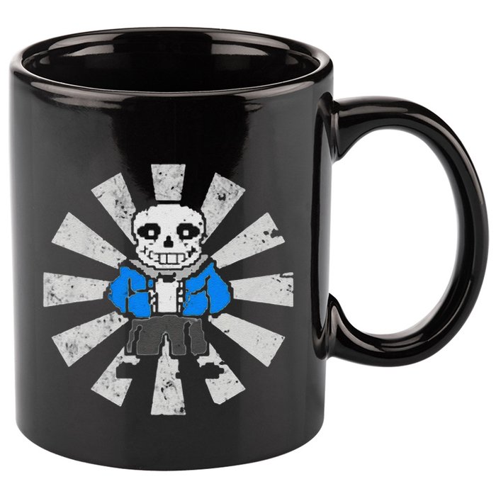 Sans Skeleton Cool Pixel Art Gift 11oz C Handle Ceramic Mug