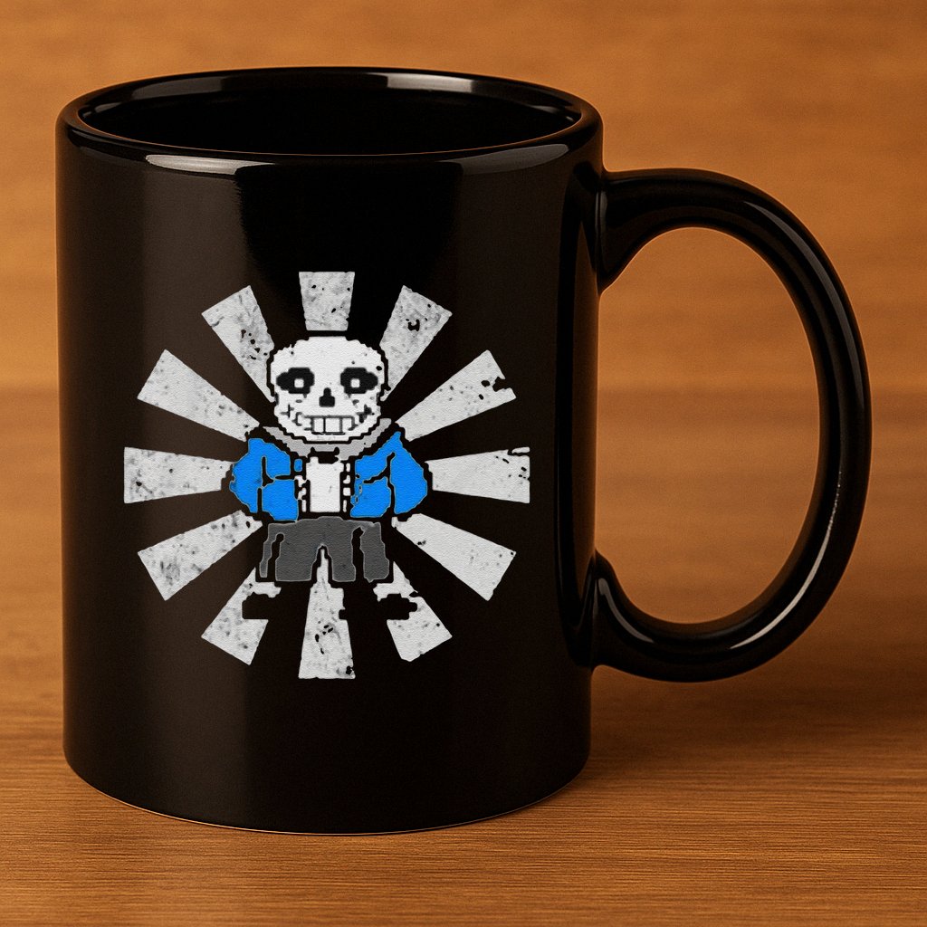 Sans Skeleton Cool Pixel Art Gift 11oz C Handle Ceramic Mug