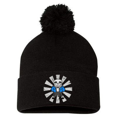 Sans Skeleton Cool Pixel Art Gift Pom Pom 12in Knit Beanie