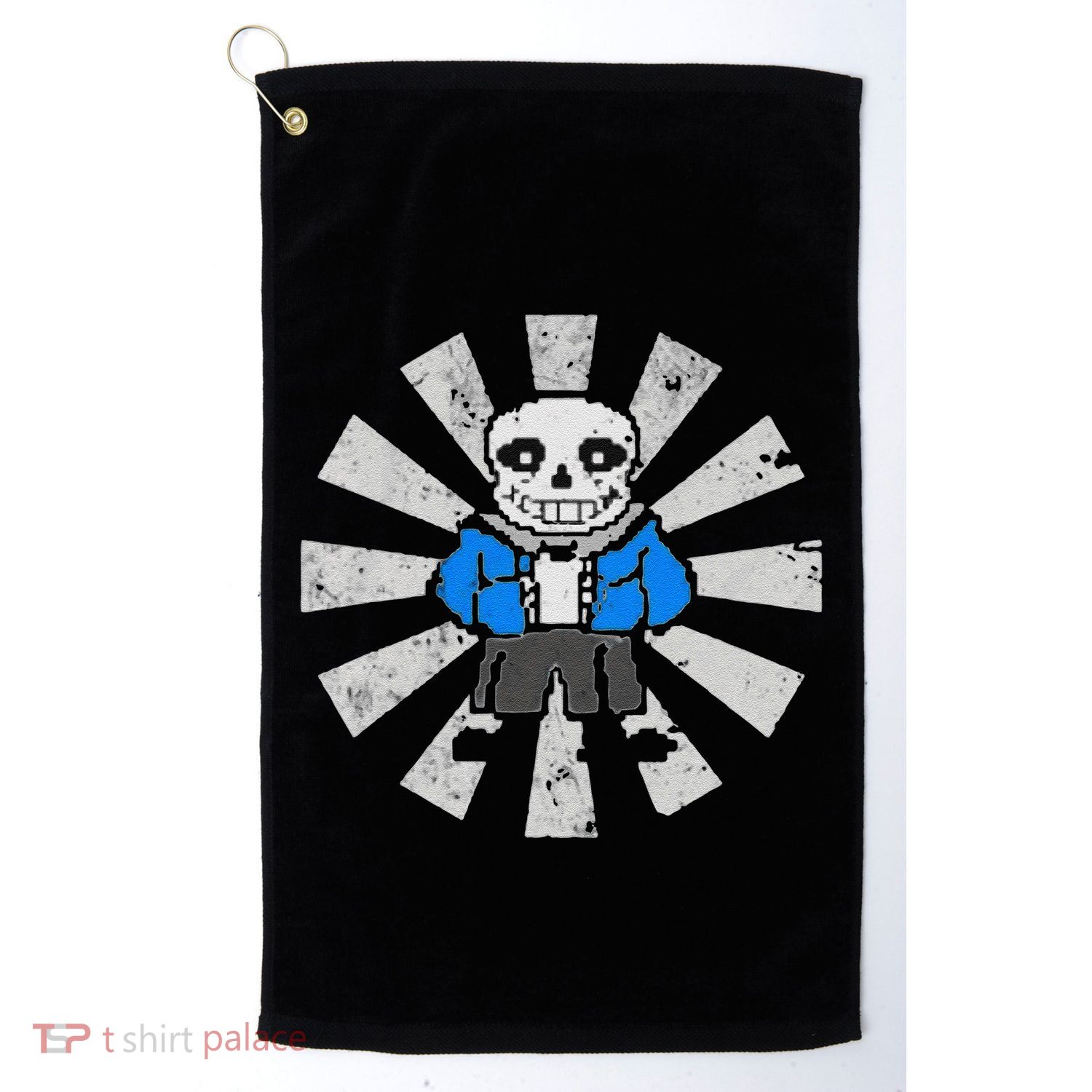 Sans Skeleton Cool Pixel Art Gift Golf Towel