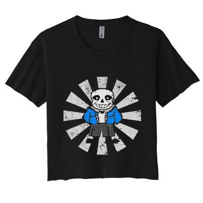 Sans Skeleton Cool Pixel Art Gift Crop Top