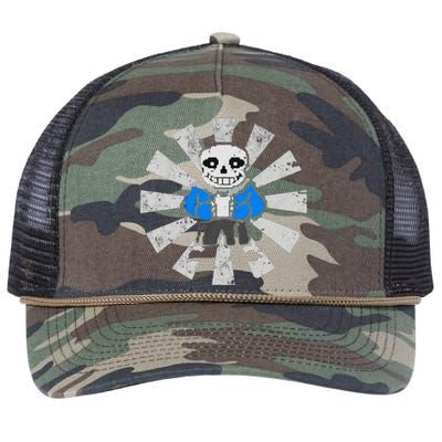 Sans Skeleton Cool Pixel Art Gift Retro Rope Trucker Hat Cap