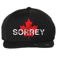 Sorrey Sorry Canadian Funny Apology Red Maple Leaf Wool Snapback Cap