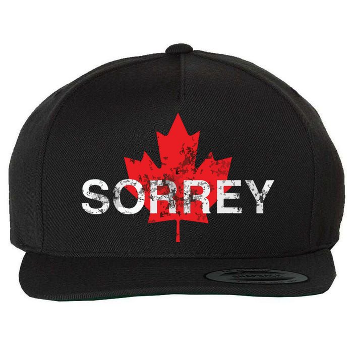 Sorrey Sorry Canadian Funny Apology Red Maple Leaf Wool Snapback Cap