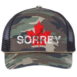 Sorrey Sorry Canadian Funny Apology Red Maple Leaf Retro Rope Trucker Hat Cap