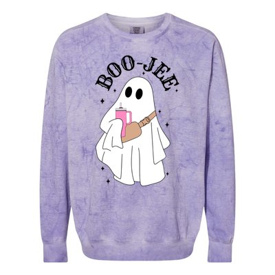 Spooky Season Cute Ghost Halloween Costume Boujee Boojee Meaningful Gift Colorblast Crewneck Sweatshirt